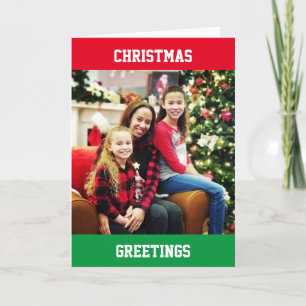 Tarjeta Festiva Deportes Ambiente Familiar Navideño 3 Foto Niños H