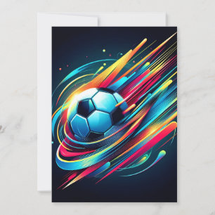 Tarjeta Festiva Deportes de velocidad de fútbol ciber futurista