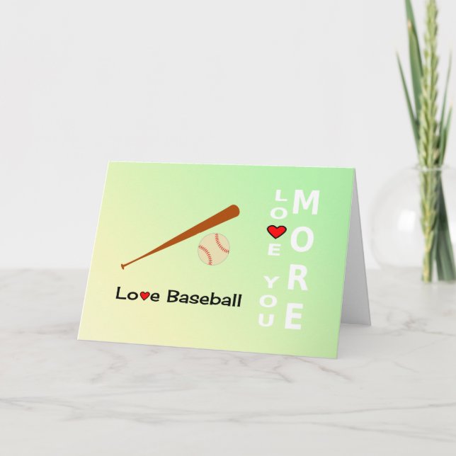 Tarjeta Festiva Deportes románticos del béisbol del amor del día (Anverso)