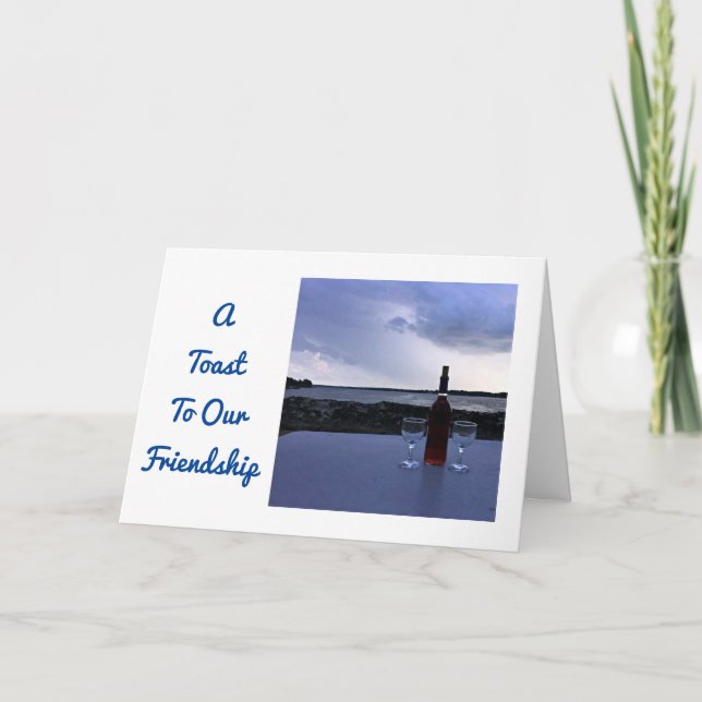 TARJETA FESTIVA DERROTANDO "NUESTRA AMISTAD" A LOS NAVIDADES (Anverso)