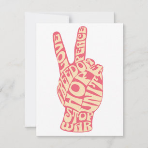 Tarjeta Festiva Desafío de los años 1960 - Libertad y amor