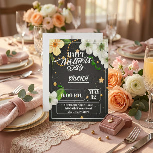Tarjeta Festiva Desayuno de Acuarela Floral del Día de la Madre