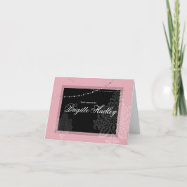 Tarjeta Festiva Desayuno y Brunch rosa y negro