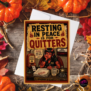Tarjeta Festiva Descansar en Paz es para Quitters Funny Demon