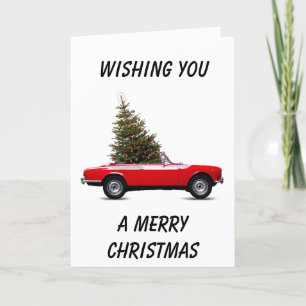 TARJETA FESTIVA DESCAPOTABLE ROJO ESTILO "FELIZ NAVIDAD"