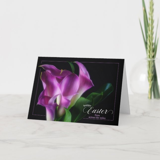 Tarjeta Festiva desde Easter Purple Calla Lilies de Allende las Mi (Anverso)