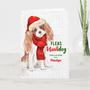 Tarjeta Festiva desde el perro divertido Cavalier King Charles Nav