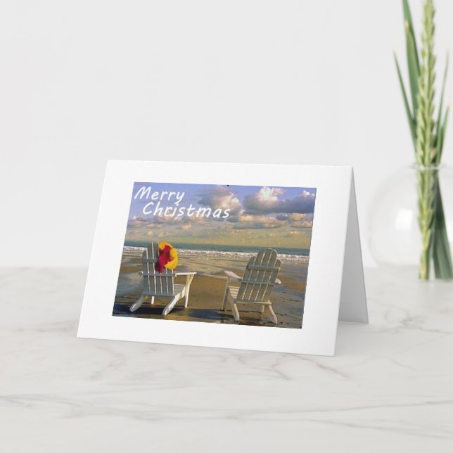 TARJETA FESTIVA DESDE LA PLAYA, PARA DISFRUTAR DE LOS NAVIDADES DE (Anverso)