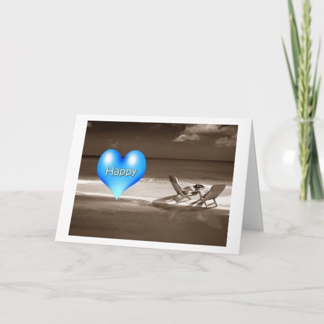 TARJETA FESTIVA DESDE LAS FELICES VACACIONES DE LA PLAYA/AÑO NUEVO (Anverso)