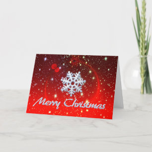 Tarjeta Festiva Deseamos felices Navidades de copos de nieve