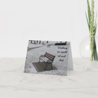 Tarjeta Festiva Deseamos poder sentarnos y charlar