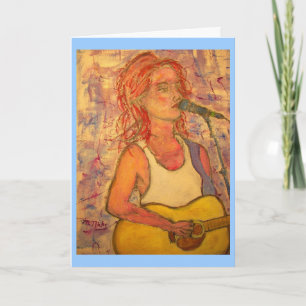 Tarjeta Festiva deseando paz en la Tierra Chica Acústico