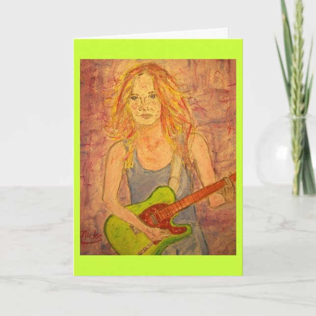 Tarjeta Festiva deseando paz en la tierra Songstress (Anverso)