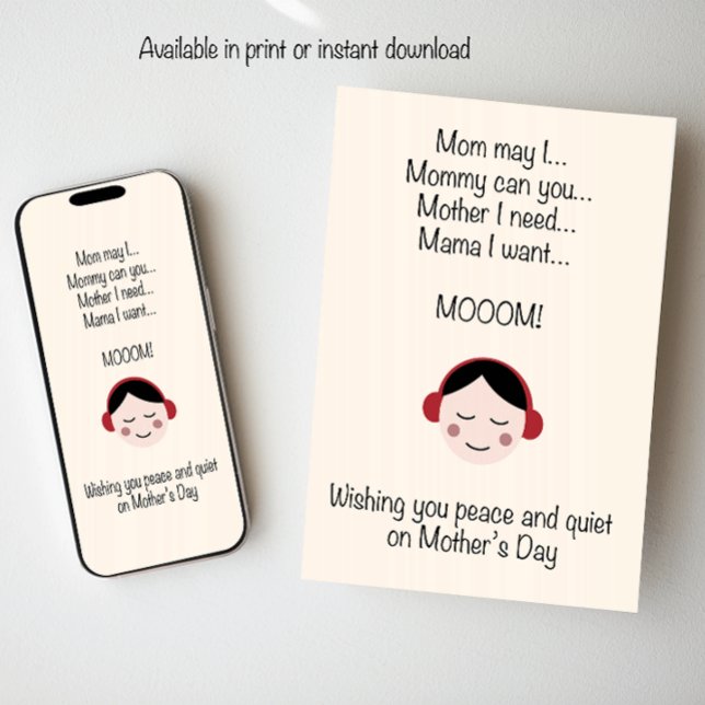 Tarjeta Festiva Deseando paz y tranquilidad en el Día de la Madre (Subido por el creador)