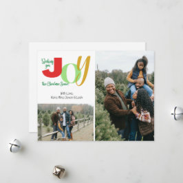 Tarjeta Festiva Deseándole Alegría Foto Familiar