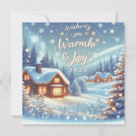 Tarjeta Festiva Deseándole Calidez y Alegría para 2025