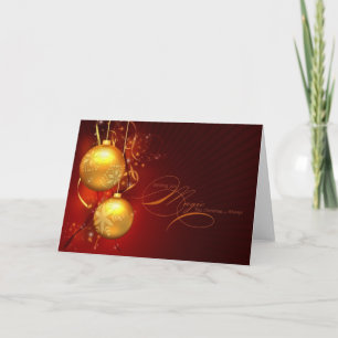 Tarjeta Festiva "Deseándole la magia esta navidad" con oro