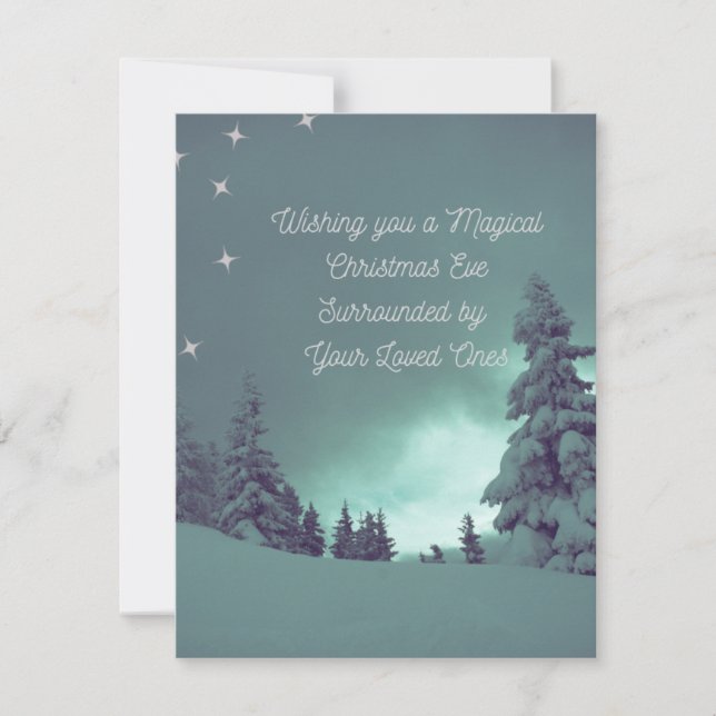 Tarjeta Festiva Deseándole una Nochebuena Mágica en una  (Anverso)