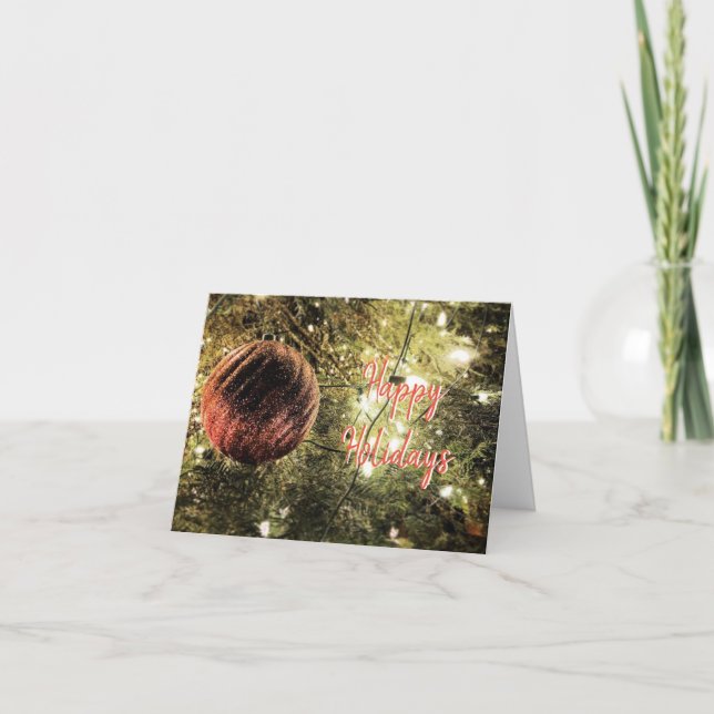 Tarjeta Festiva Deseándote lo más feliz de las vacaciones (Anverso)