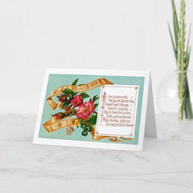 Tarjeta Festiva Deseándote Navidades felices (Anverso)