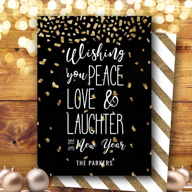 Tarjeta Festiva Deseándote Paz Amar A La Risas En Año Nuevo | (Subido por el creador)