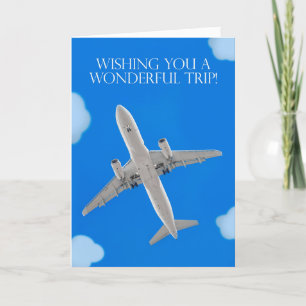 Tarjeta Festiva Deseándote un maravilloso avión de viaje en el cie