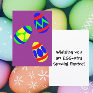 Tarjeta Festiva Deseándote una Pascua Egg-stra especial