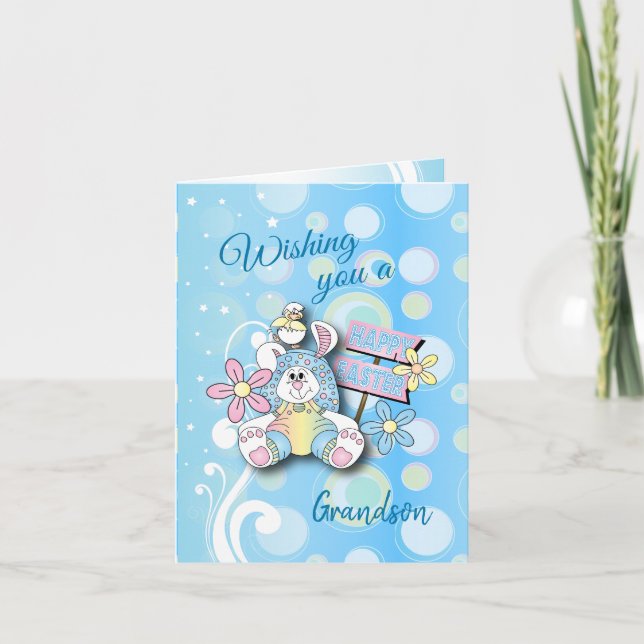 Tarjeta Festiva Deseándote una Pascua Feliz (Anverso)