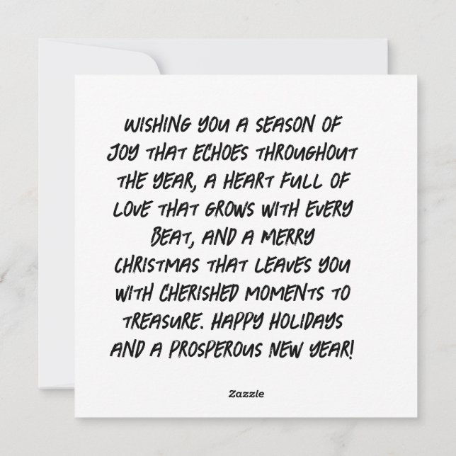 Tarjeta Festiva Deseándote una temporada de alegría que resuena (Reverso)