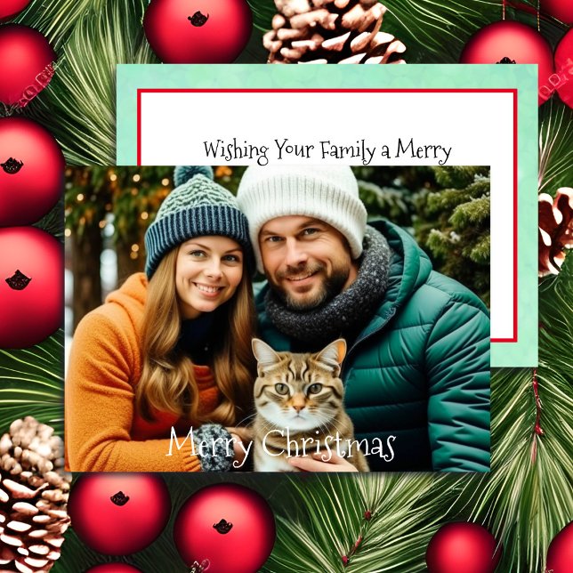 Tarjeta Festiva Desear a tu familia | Navidades fotográficos perso (Subido por el creador)