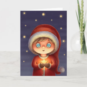 Tarjeta Festiva Desear sobre una estrella