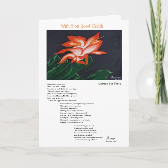 Tarjeta Festiva Desearía Una Buena Salud De Covid (Anverso)