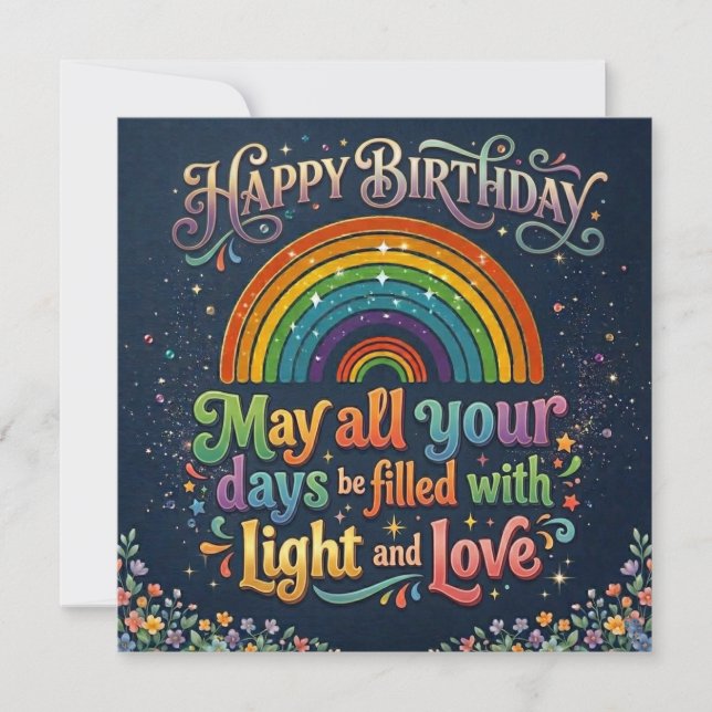 Tarjeta Festiva Deseo de Cumpleaños (Anverso)
