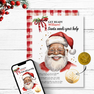 Tarjeta Festiva Deseo de Moneda Mágica de Santa Nombre del Niño Co