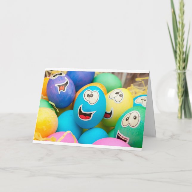 TARJETA FESTIVA DESEO DE PASCUA DE HUEVOS DE PASCUA TONTOS (Anverso)
