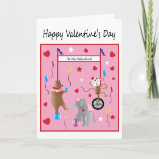 Tarjeta Festiva Deseo del el día de San Valentín del circo para