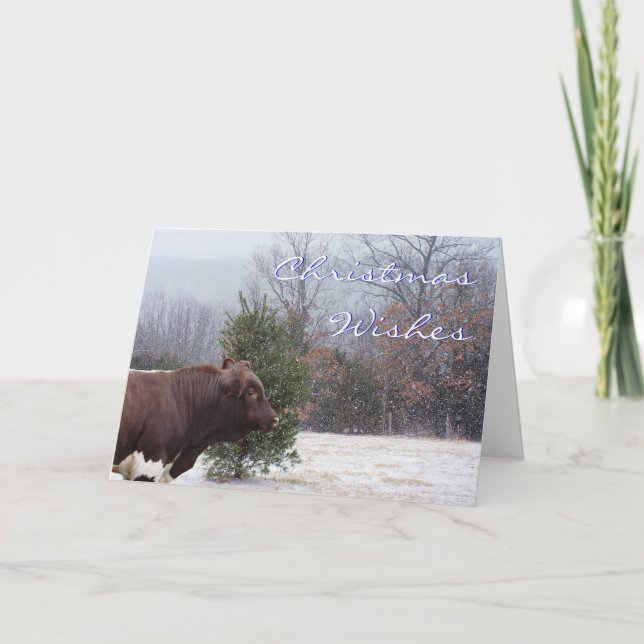 Tarjeta Festiva Deseo-personalizar de SnowyChristmas (Anverso)