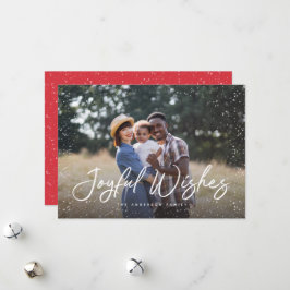 Tarjeta Festiva Deseos alegres de guijarros Navidades de fotos de