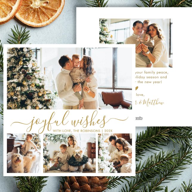 Tarjeta Festiva Deseos alegres guión de 4 Navidades de Collage de  (Subido por el creador)