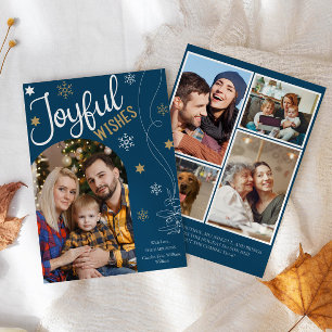 Tarjeta Festiva Deseos alegres Navidades modernos 5 Collages de fo