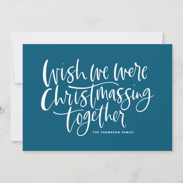 Tarjeta Festiva Deseos Azules Que Estábamos Reclutando Juntos (Anverso)