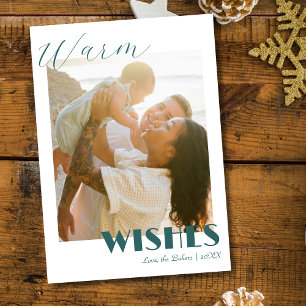 Tarjeta Festiva Deseos Cálidos Atemporales Foto de Familia en la P
