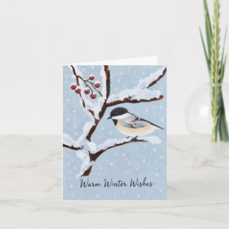 Tarjeta Festiva Deseos Cálidos de Invierno