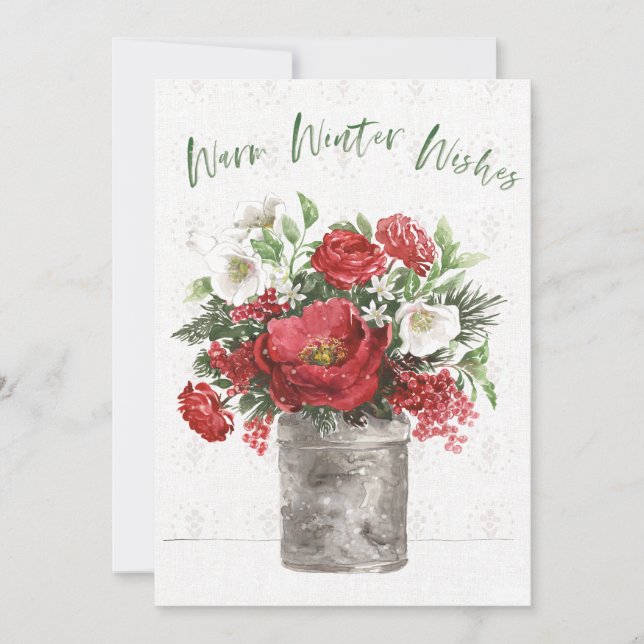 Tarjeta Festiva Deseos cálidos de invierno (Anverso)