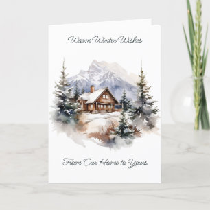 Tarjeta Festiva Deseos cálidos de invierno