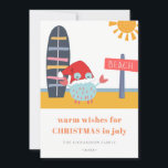 Tarjeta Festiva Deseos cálidos de Navidades en julio Beach Sun San<br><div class="desc">Si necesitas más personalización,  por favor,  no dudes en enviarme un mensaje a yellowfebstudio@gmail.com.</div>