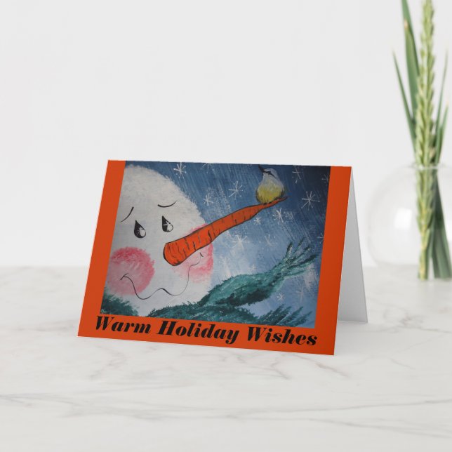 Tarjeta Festiva Deseos cálidos de vacaciones (Anverso)