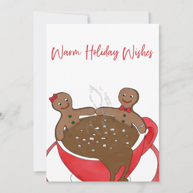 Tarjeta Festiva Deseos Cálidos de Vacaciones (Anverso)