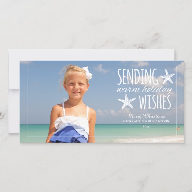 Tarjeta Festiva Deseos cálidos de vacaciones | Festividad de festi (Anverso)