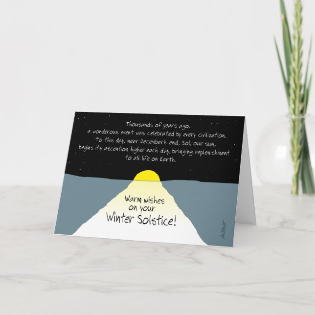 Tarjeta Festiva ¡Deseos cálidos en tu solsticio de invierno! (Anverso)